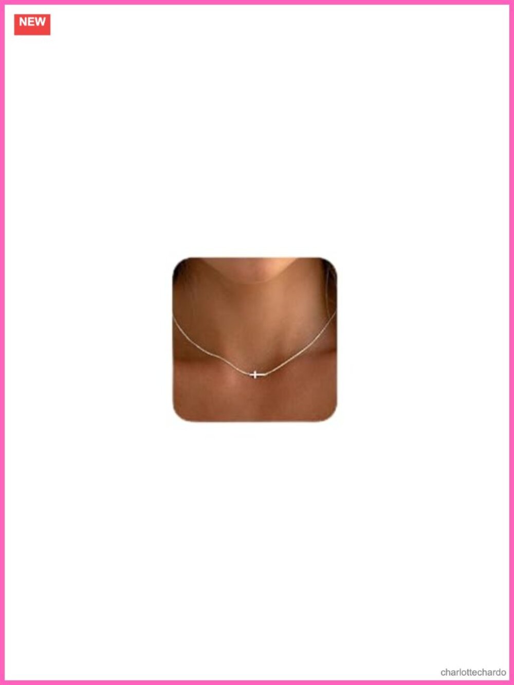 Dainty Silver Cross Necklace Women Sterling Silver Plated Choker